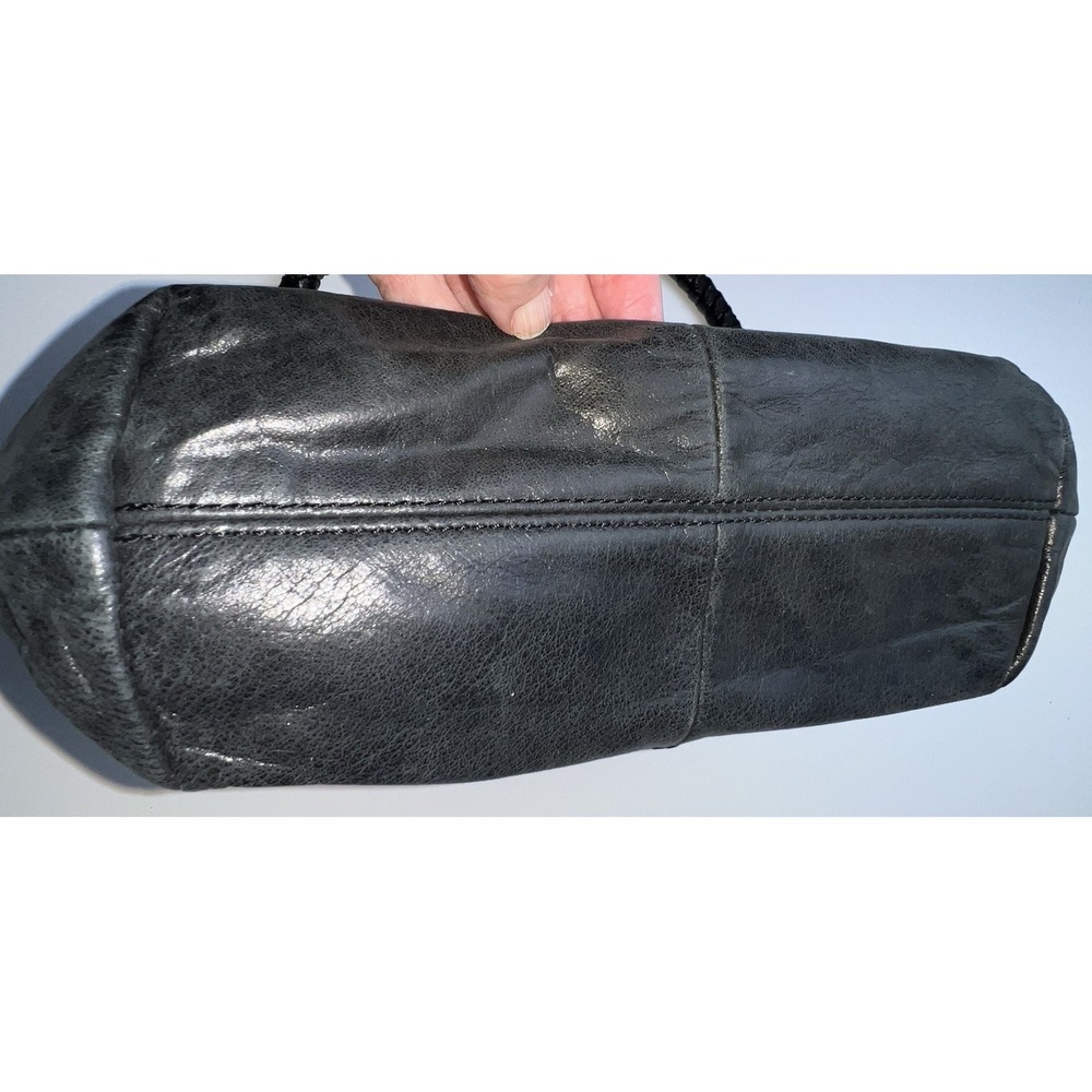 The Sak Indio Leather Demi Shoulder Bag Black Boho Tote DAMAGED Braided Strap - Picture 6 of 13